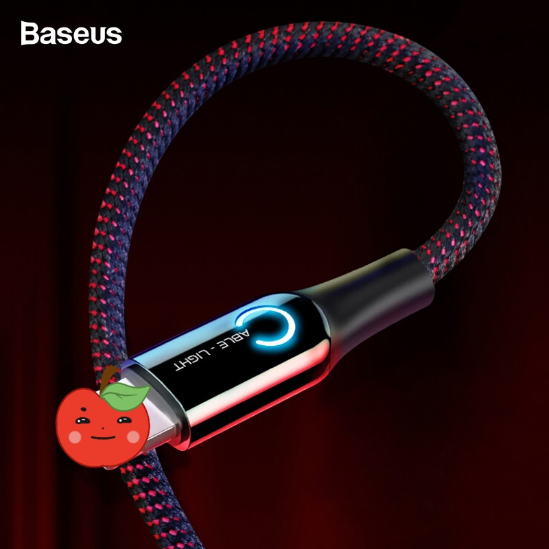 Baseus-LED Ʈ USB ̺ iPhone 11 Pro XS Max ..